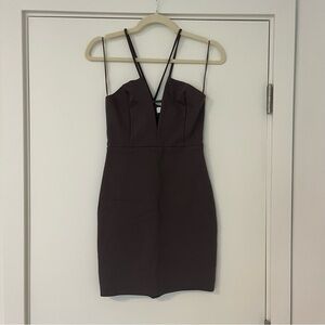 ASTR The Label Brown/Gray Bodycon Mini Dress | Size S | Holiday Party / NYE